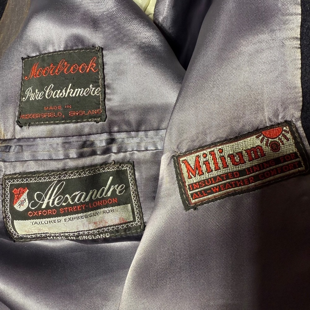 Vintage Alexandre Moorbrook Pure Cashmere Overcoat Milium Lining Men's Size‎ 40 - Picture 4 of 10